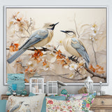 Minimalism Birds Paradise Floral Branch - Bird Floral Bedroom Wall Art