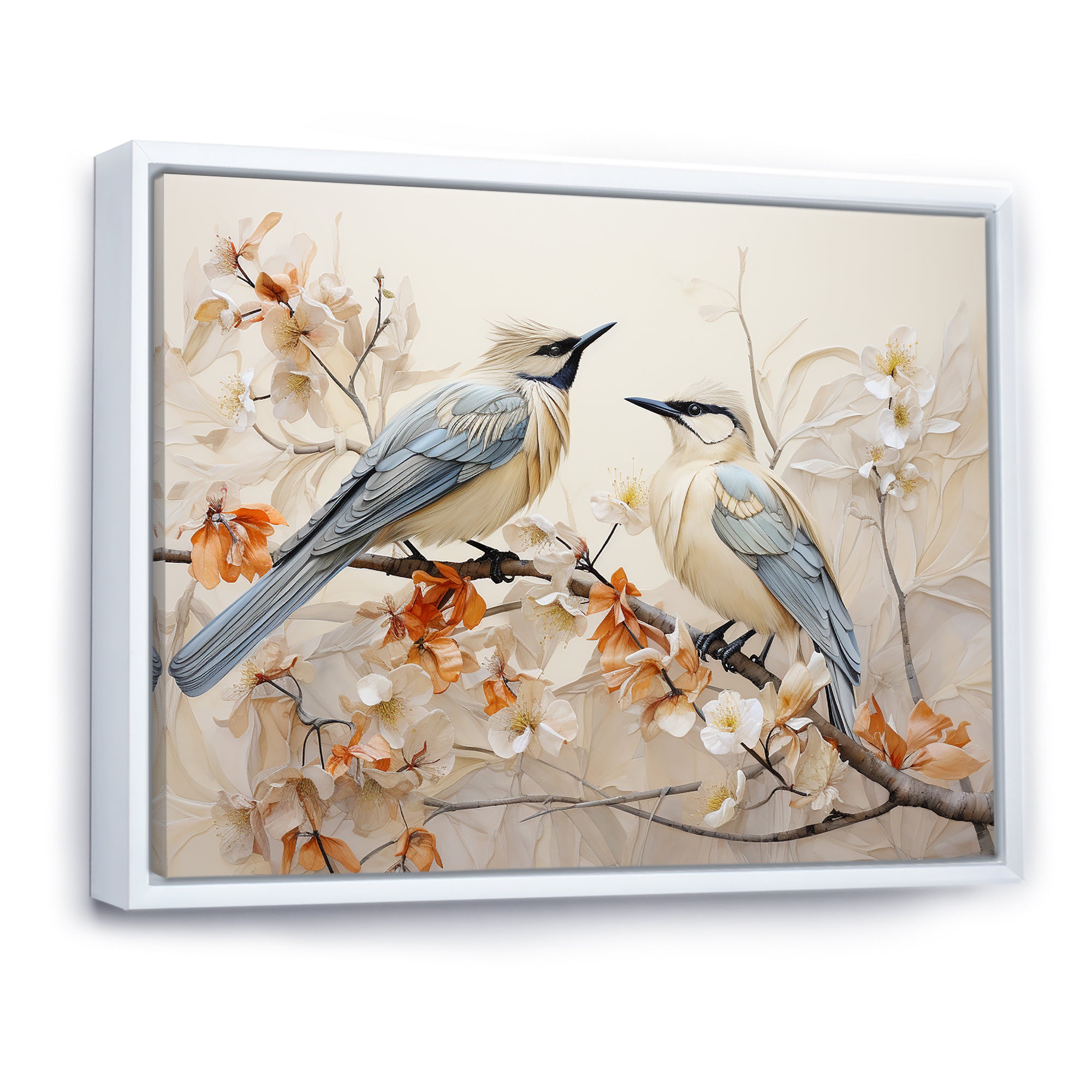 Minimalism Birds Paradise Floral Branch - Bird Floral Bedroom Wall Art