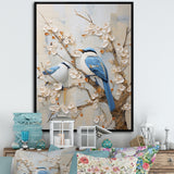 Minimalism Birds Paradise Cherry Blossoms - Bird Floral Canvas Wall Art