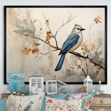 Minimalism Bird On Branch - Bird Floral Wall Decor