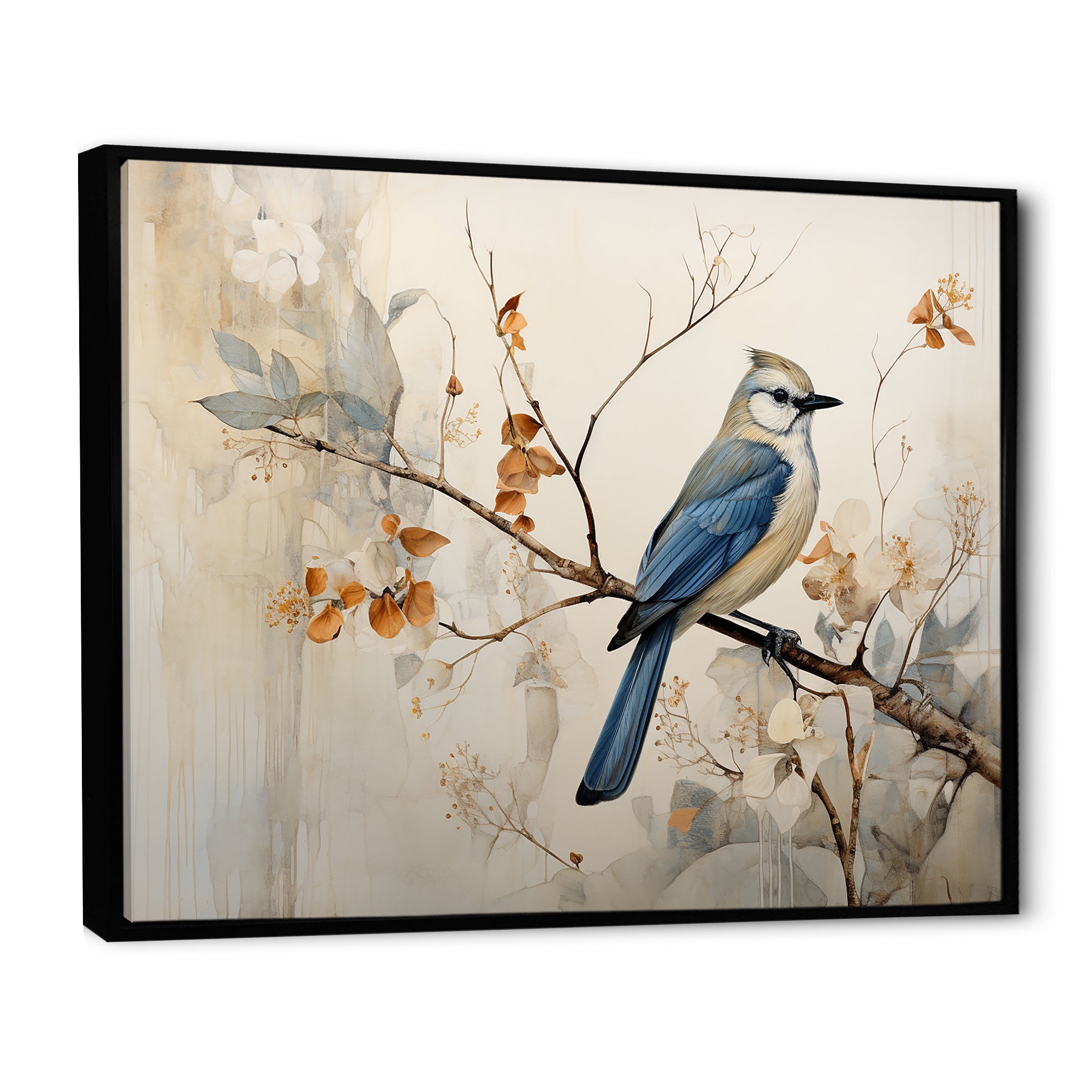 Minimalism Bird On Branch - Bird Floral Wall Decor