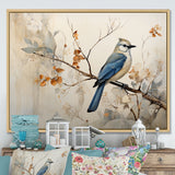Minimalism Bird On Branch - Bird Floral Wall Decor