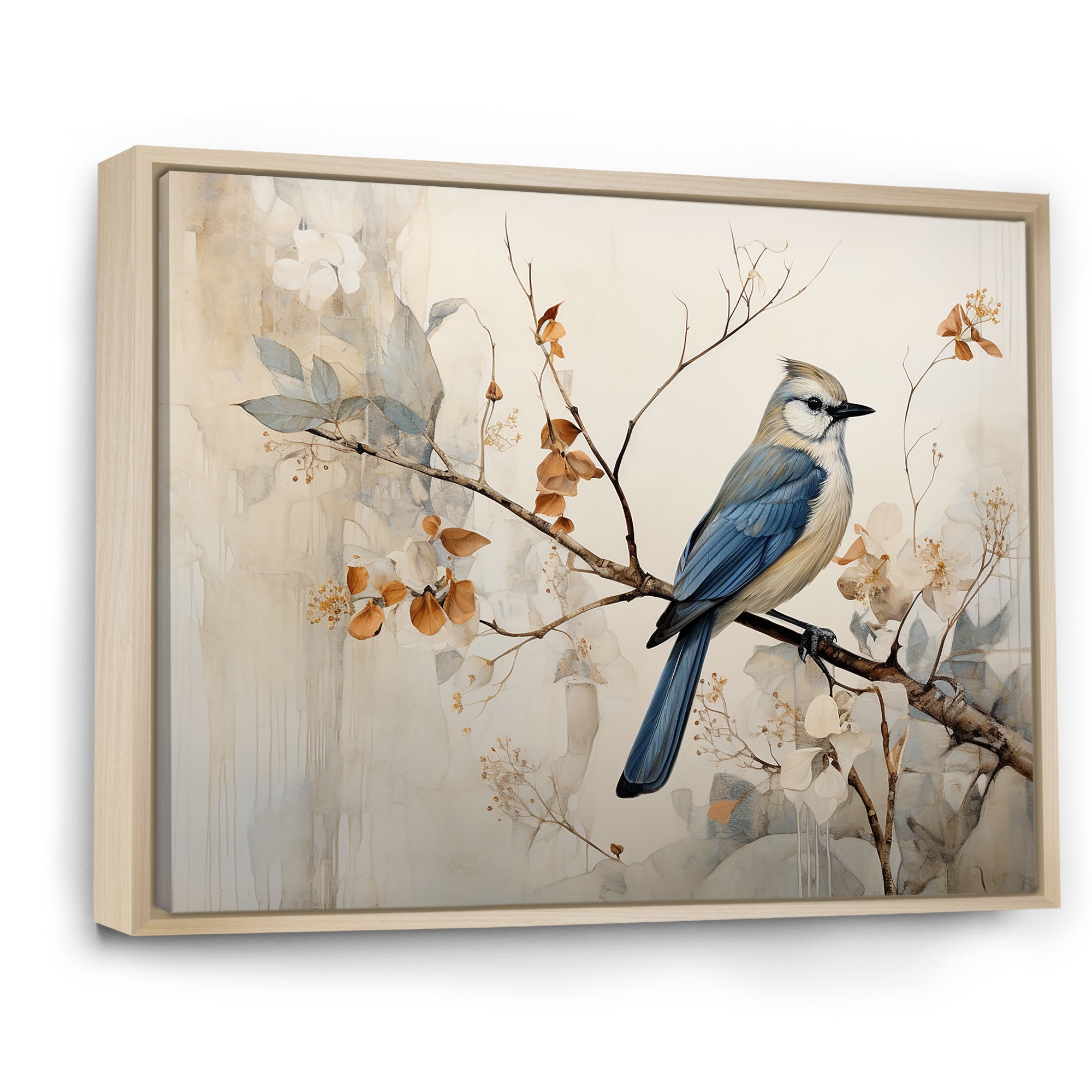 Minimalism Bird On Branch - Bird Floral Wall Decor