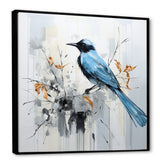 Blue Bird Minimalism Flowers - Bird Floral Wall Art Prints