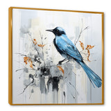 Blue Bird Minimalism Flowers - Bird Floral Wall Art Prints