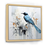 Blue Bird Minimalism Flowers - Bird Floral Wall Art Prints