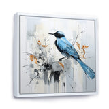 Blue Bird Minimalism Flowers - Bird Floral Wall Art Prints