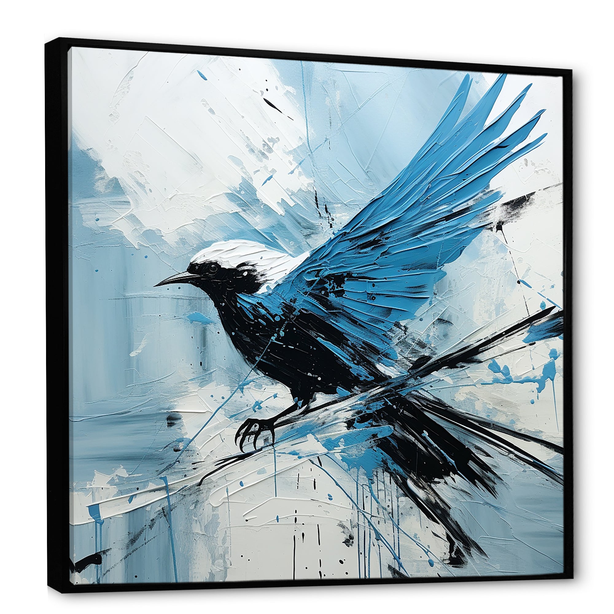 Blue Bird In Mix Of Colors - Bird Bedroom Wall Art
