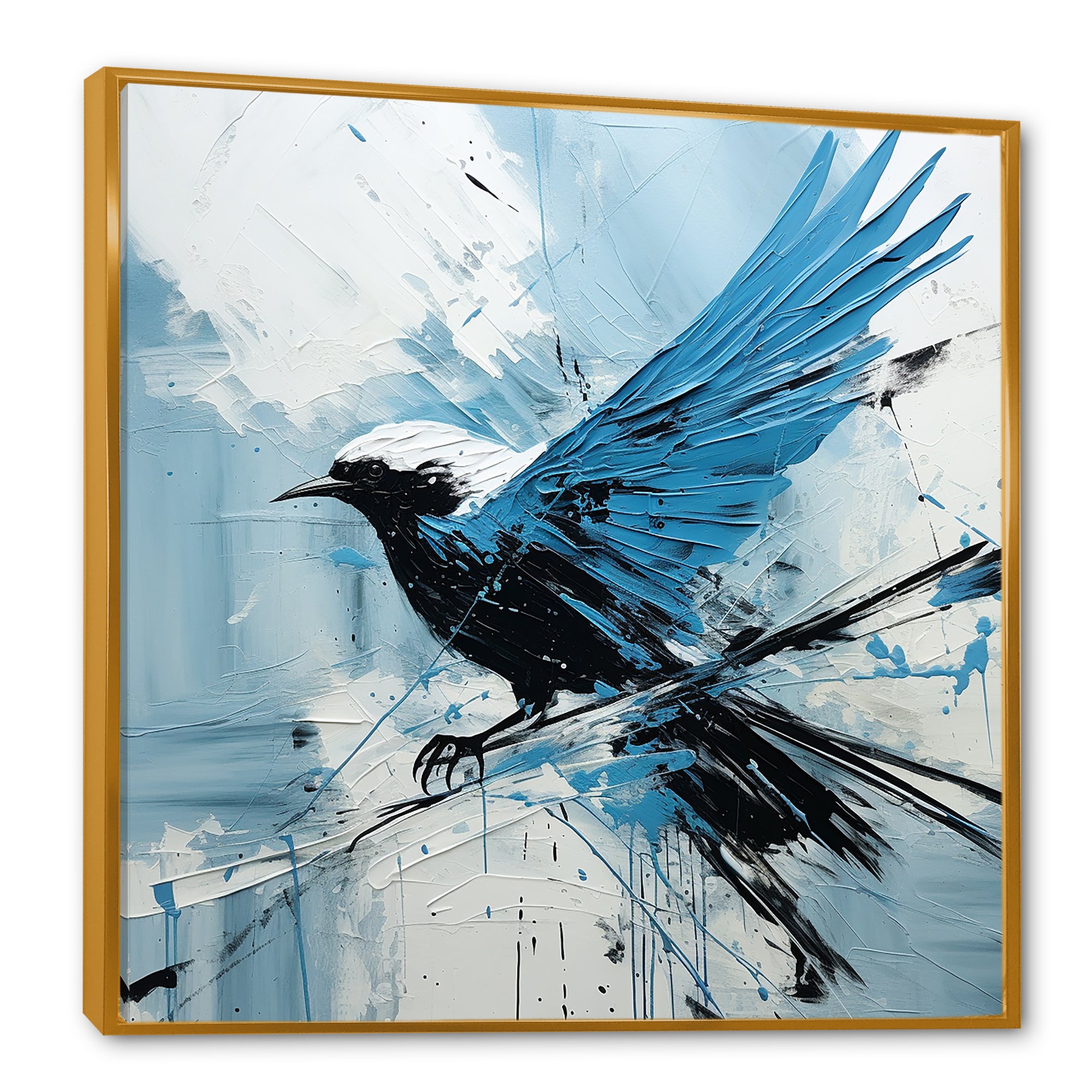 Blue Bird In Mix Of Colors - Bird Bedroom Wall Art