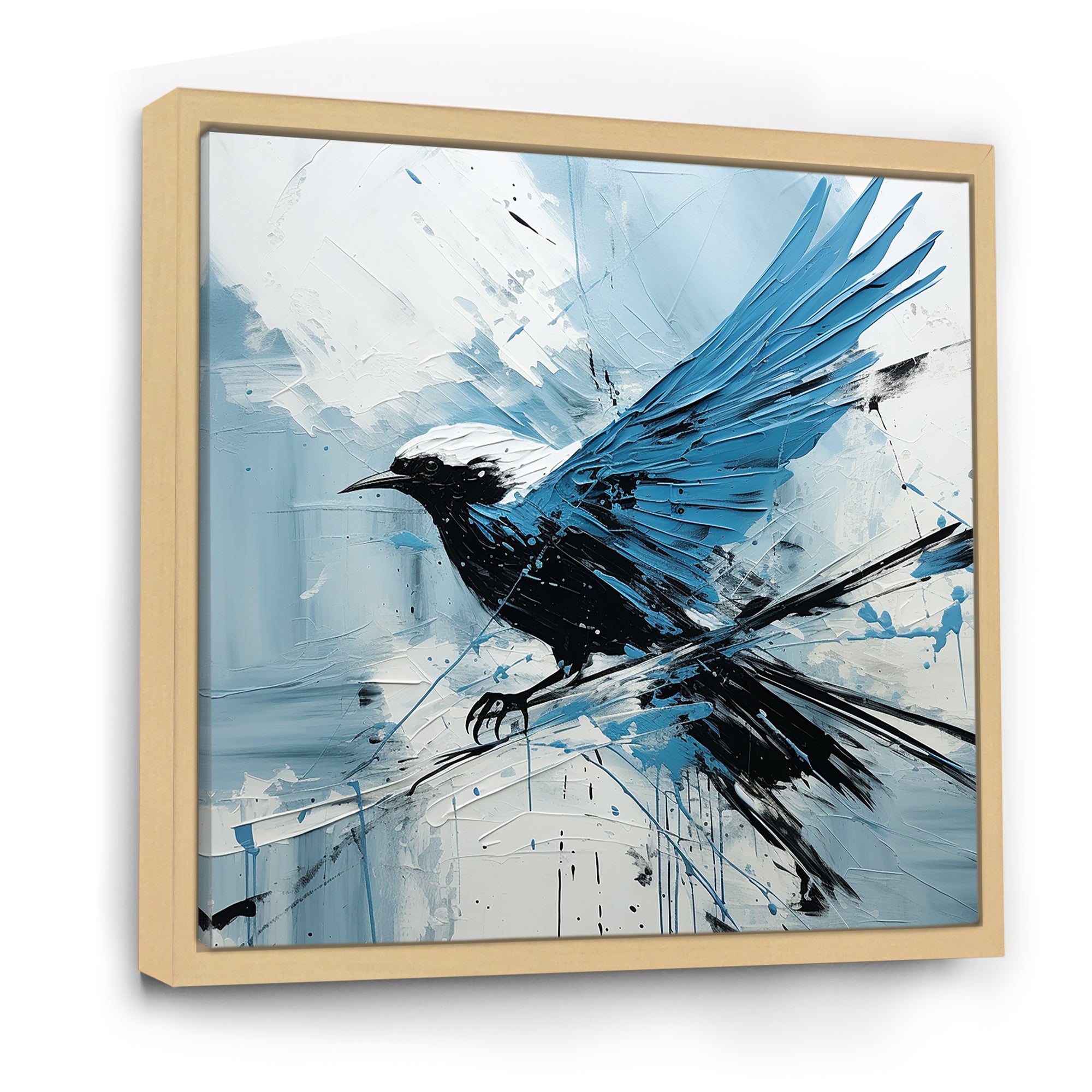 Blue Bird In Mix Of Colors - Bird Bedroom Wall Art