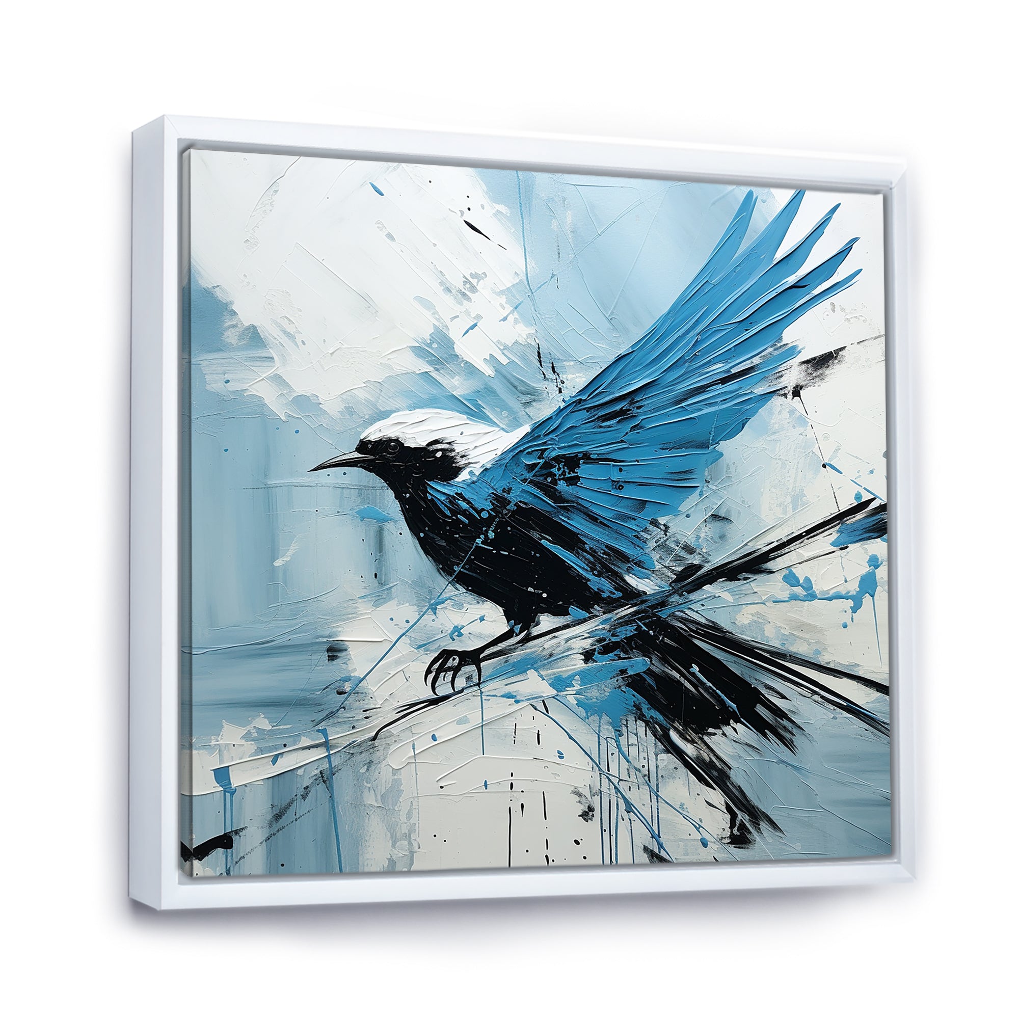 Blue Bird In Mix Of Colors - Bird Bedroom Wall Art
