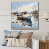 Boat Charm In Winter - Boat Canvas Wall Art