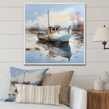 Boat Charm In Winter - Boat Canvas Wall Art