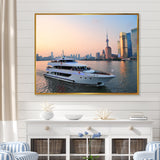 Yacht In Shanghai Bay - Boat Canvas Wall Art