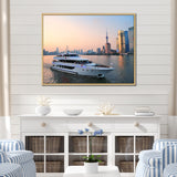 Yacht In Shanghai Bay - Boat Canvas Wall Art
