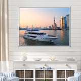 Yacht In Shanghai Bay - Boat Canvas Wall Art
