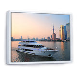Yacht In Shanghai Bay - Boat Canvas Wall Art
