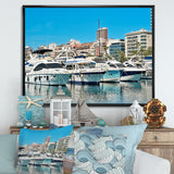 Boats Docked At Port Alicante Spain - Boat Canvas Wall Art