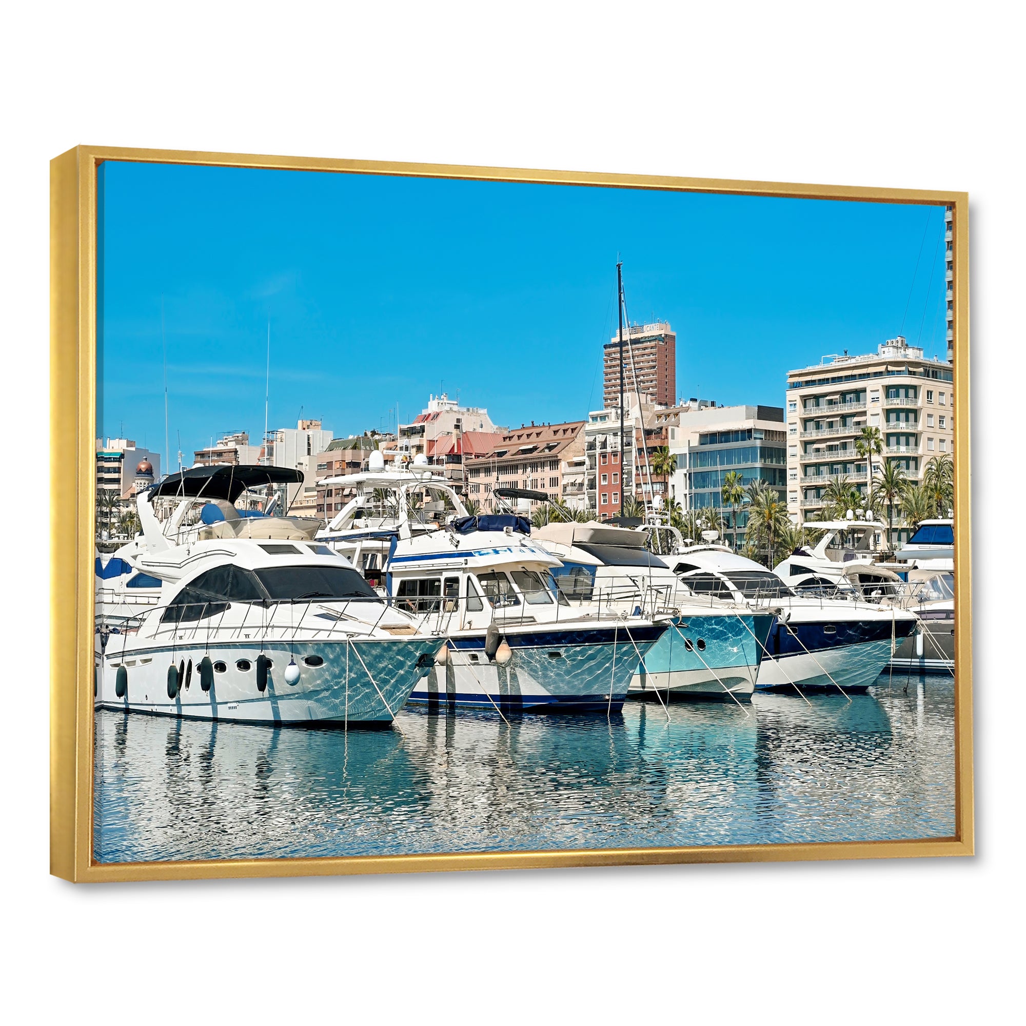 Boats Docked At Port Alicante Spain - Boat Canvas Wall Art