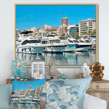 Boats Docked At Port Alicante Spain - Boat Canvas Wall Art