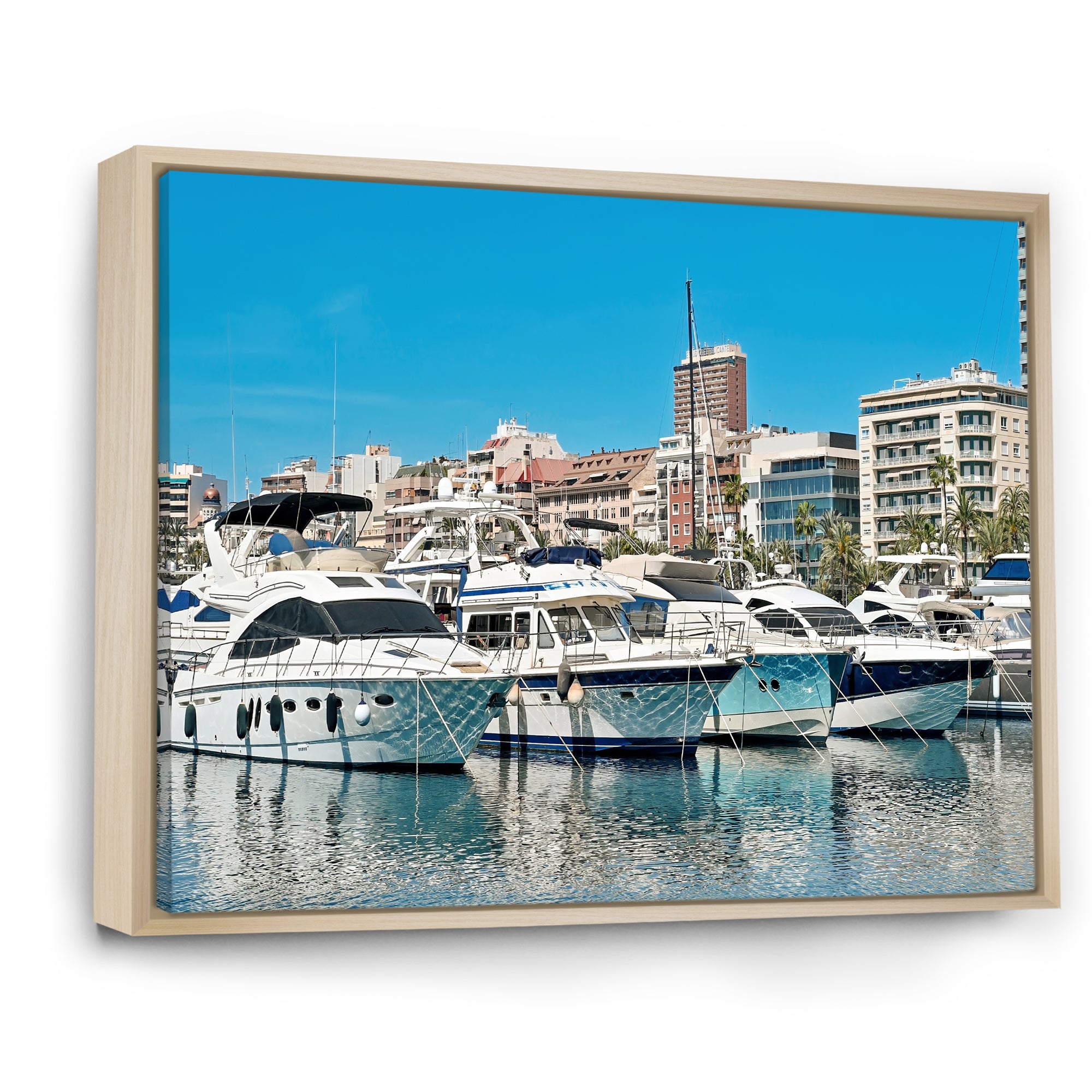 Boats Docked At Port Alicante Spain - Boat Canvas Wall Art