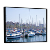 Yachts Docked At Port Vell - Boat Canvas Wall Art