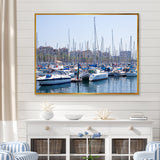 Yachts Docked At Port Vell - Boat Canvas Wall Art