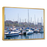 Yachts Docked At Port Vell - Boat Canvas Wall Art