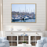Yachts Docked At Port Vell - Boat Canvas Wall Art