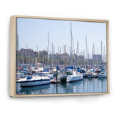Yachts Docked At Port Vell - Boat Canvas Wall Art
