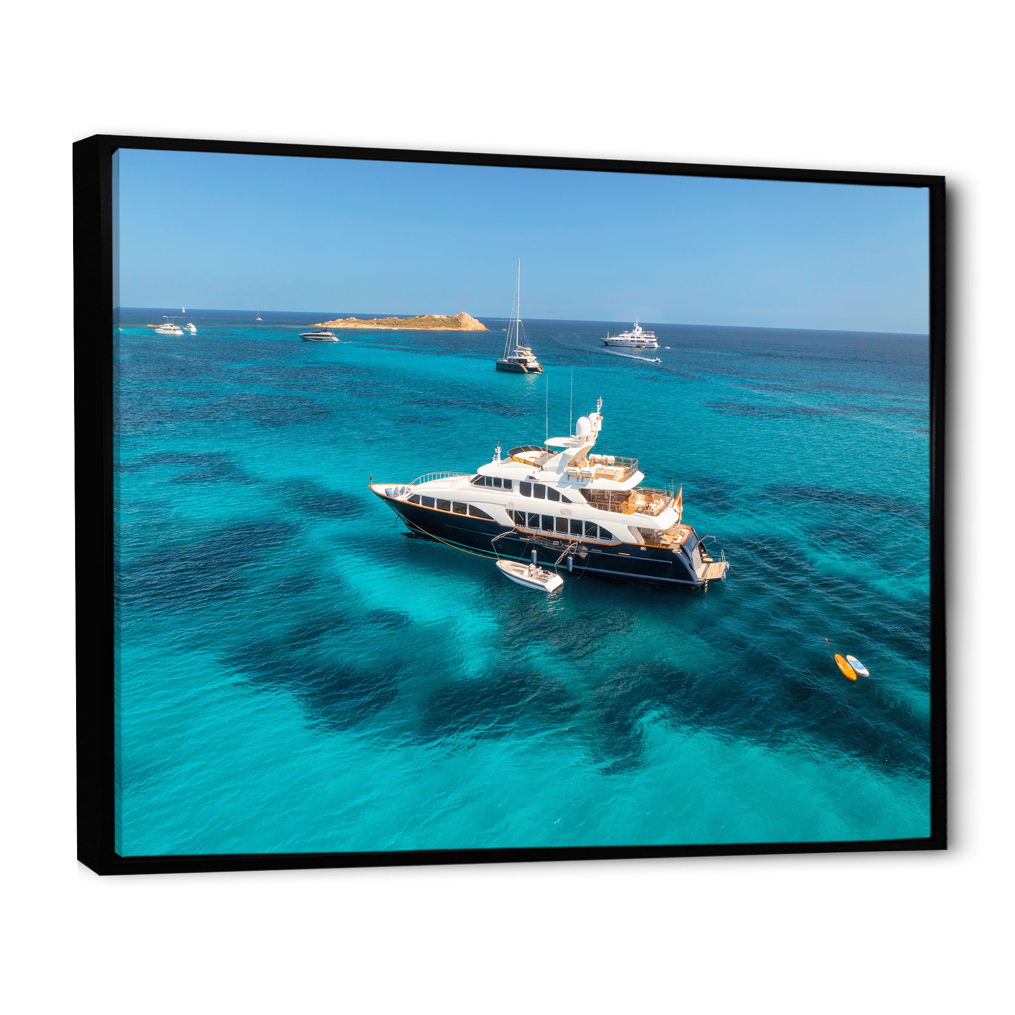 Luxury Yacht On Open Water Adventure - Boat Canvas Wall Art