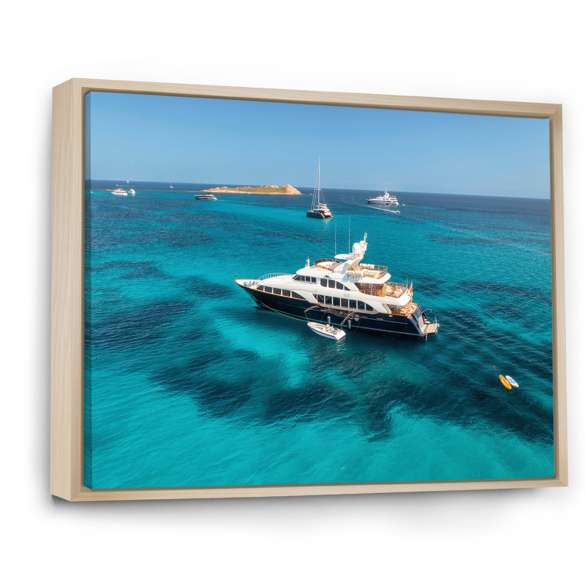 Luxury Yacht On Open Water Adventure - Boat Canvas Wall Art