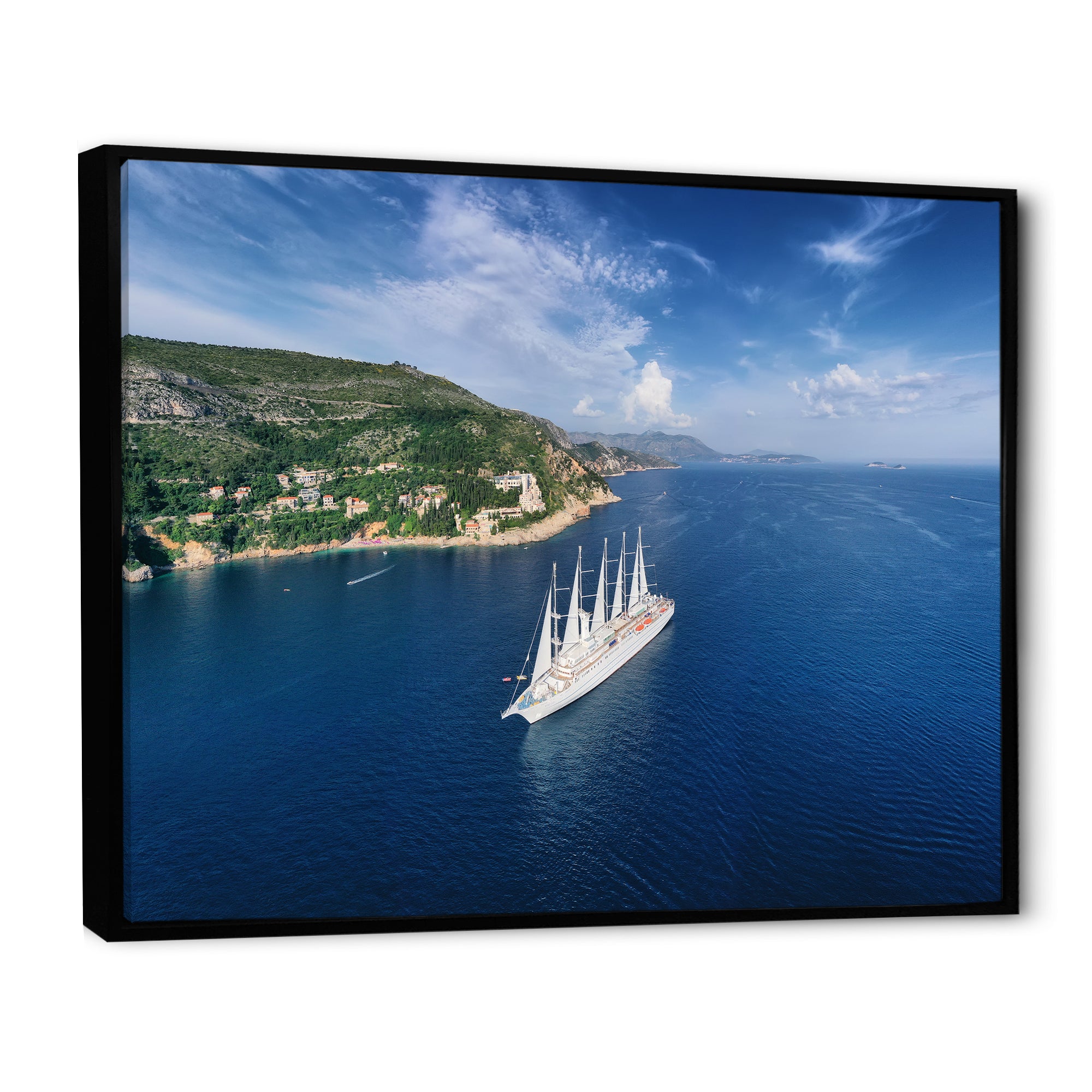 Cruise Ship With Sails In Croatia - Boat Canvas Wall Art