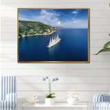 Cruise Ship With Sails In Croatia - Boat Canvas Wall Art