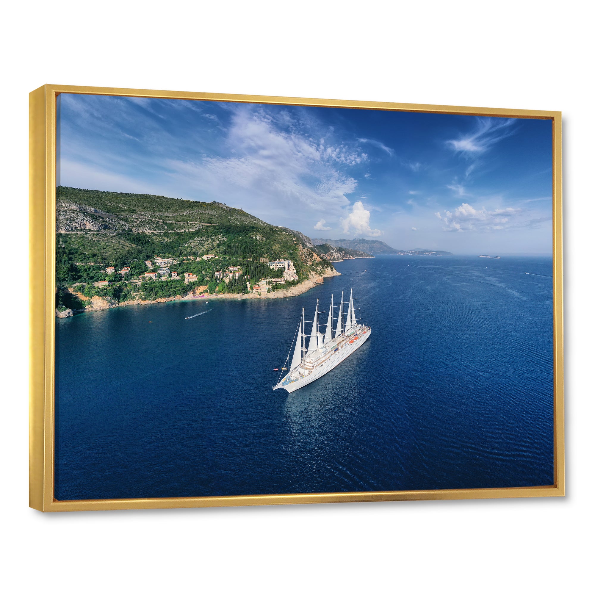 Cruise Ship With Sails In Croatia - Boat Canvas Wall Art