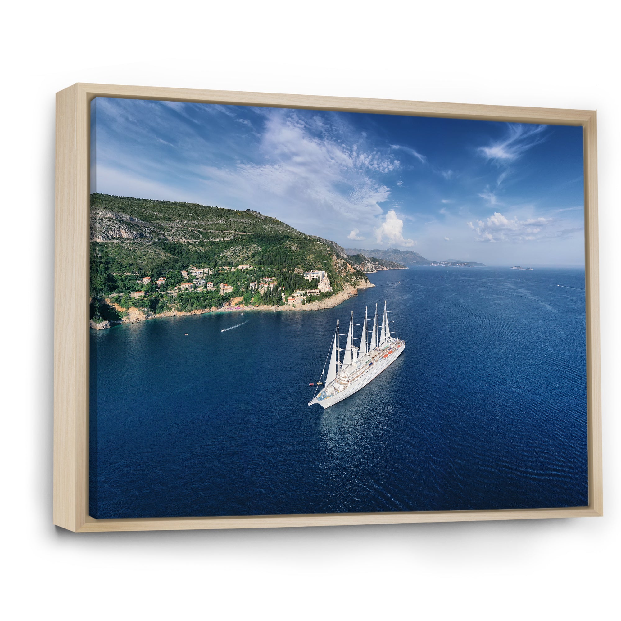 Cruise Ship With Sails In Croatia - Boat Canvas Wall Art