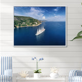 Cruise Ship With Sails In Croatia - Boat Canvas Wall Art