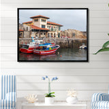 Fishing Boats At Spanish Port Comilla's Cantabria - Boat Fishing Canvas Wall Art
