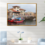 Fishing Boats At Spanish Port Comilla's Cantabria - Boat Fishing Canvas Wall Art