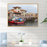 Fishing Boats At Spanish Port Comilla's Cantabria - Boat Fishing Canvas Wall Art