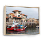 Fishing Boats At Spanish Port Comilla's Cantabria - Boat Fishing Canvas Wall Art