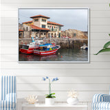 Fishing Boats At Spanish Port Comilla's Cantabria - Boat Fishing Canvas Wall Art