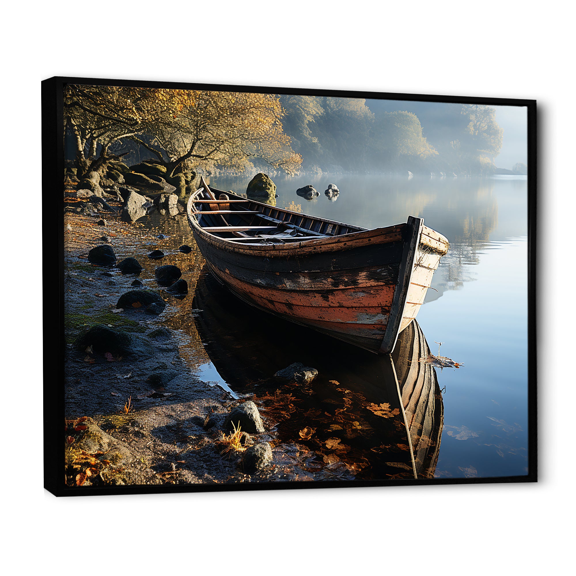 Sailing Charm In The Morning Mist - Boat Sailing Canvas Wall Art