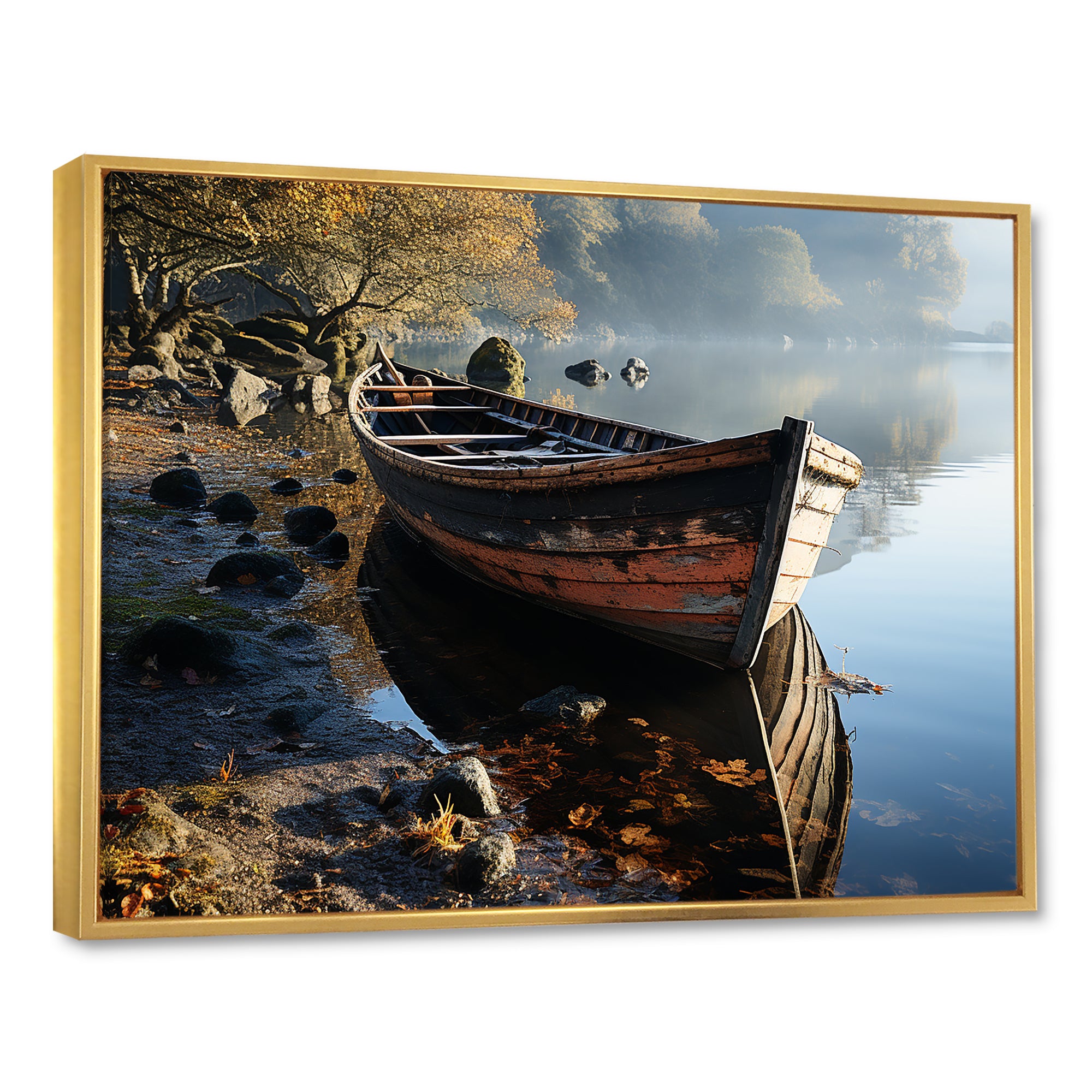 Sailing Charm In The Morning Mist - Boat Sailing Canvas Wall Art