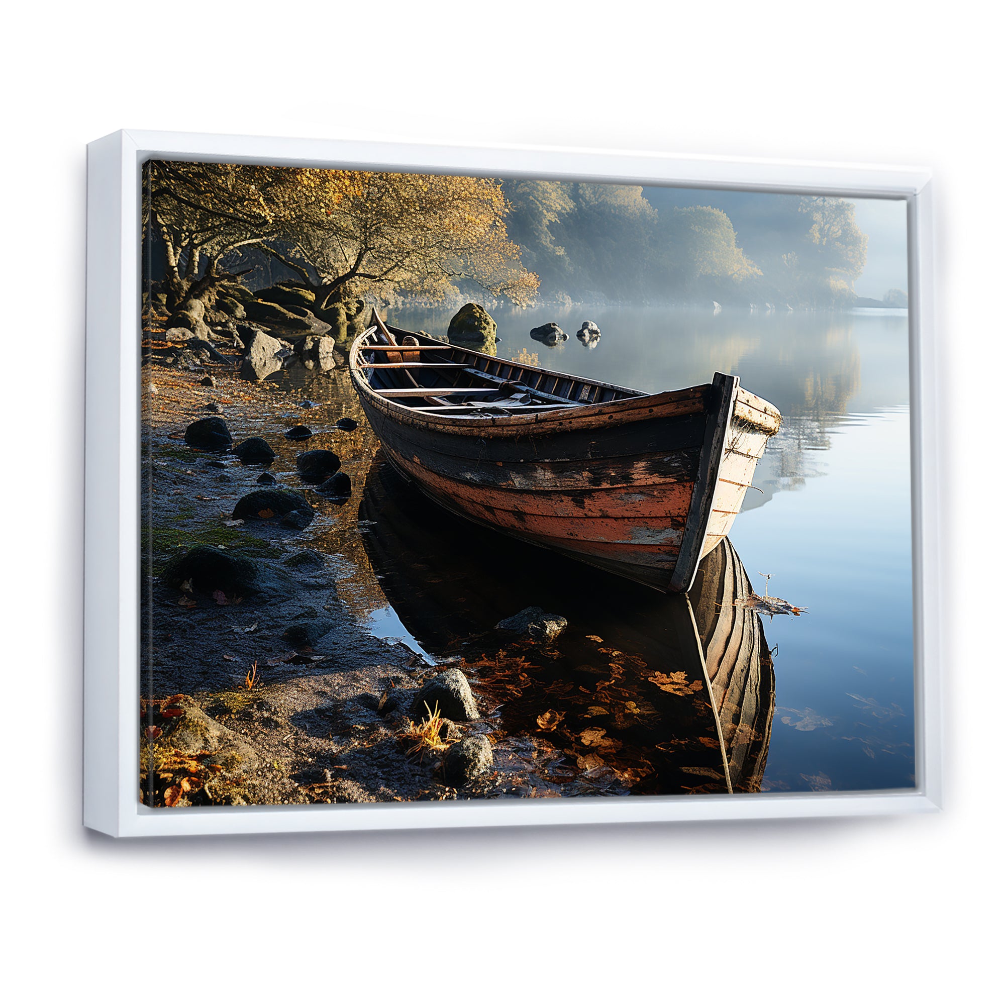 Sailing Charm In The Morning Mist - Boat Sailing Canvas Wall Art