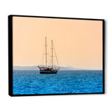 Lonely Sailboat Sails Sea Dawn - Boat Sailing Canvas Wall Art