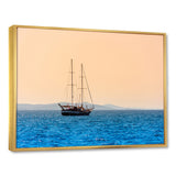 Lonely Sailboat Sails Sea Dawn - Boat Sailing Canvas Wall Art