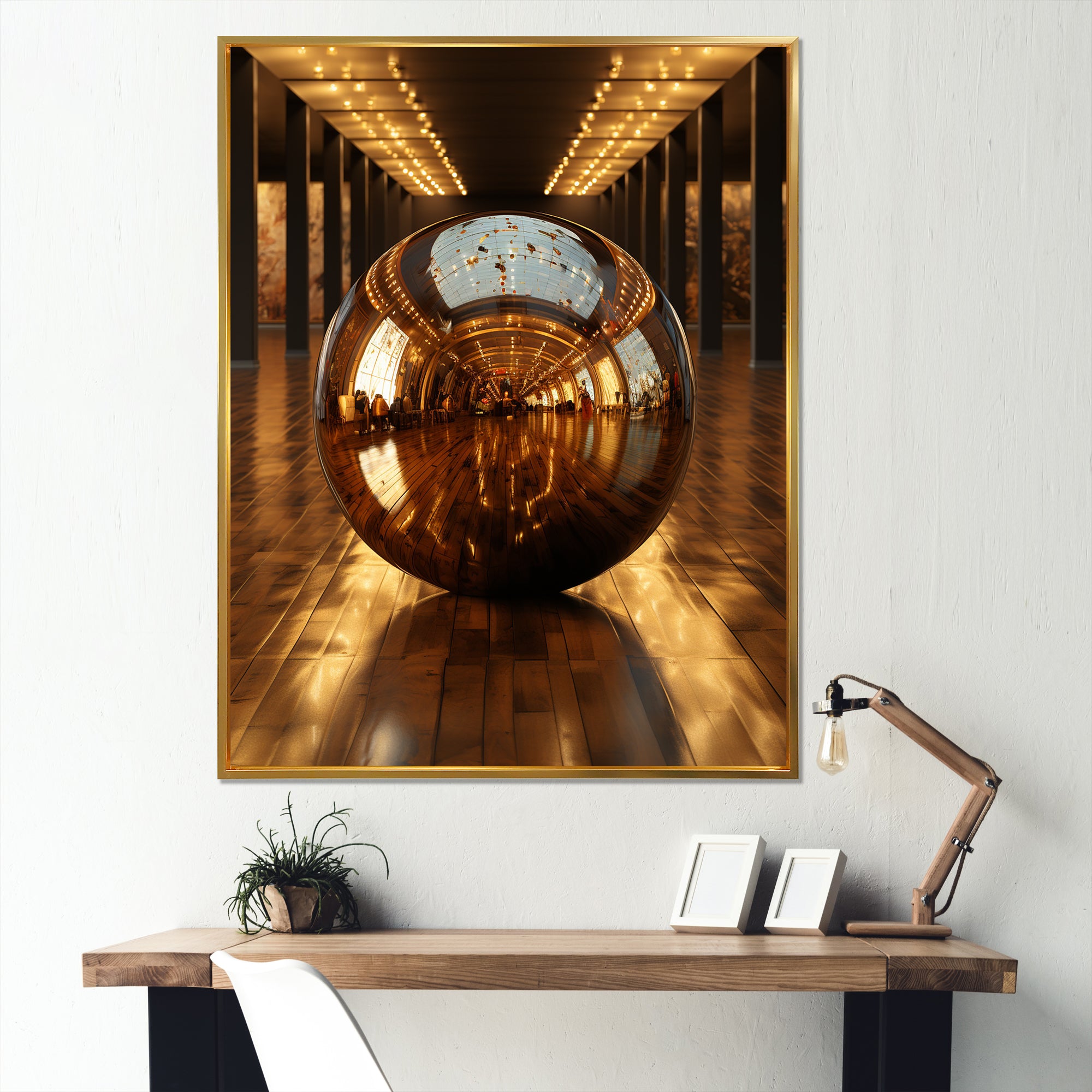 Bronze Bowling Reflections - Bowling Canvas Wall Art