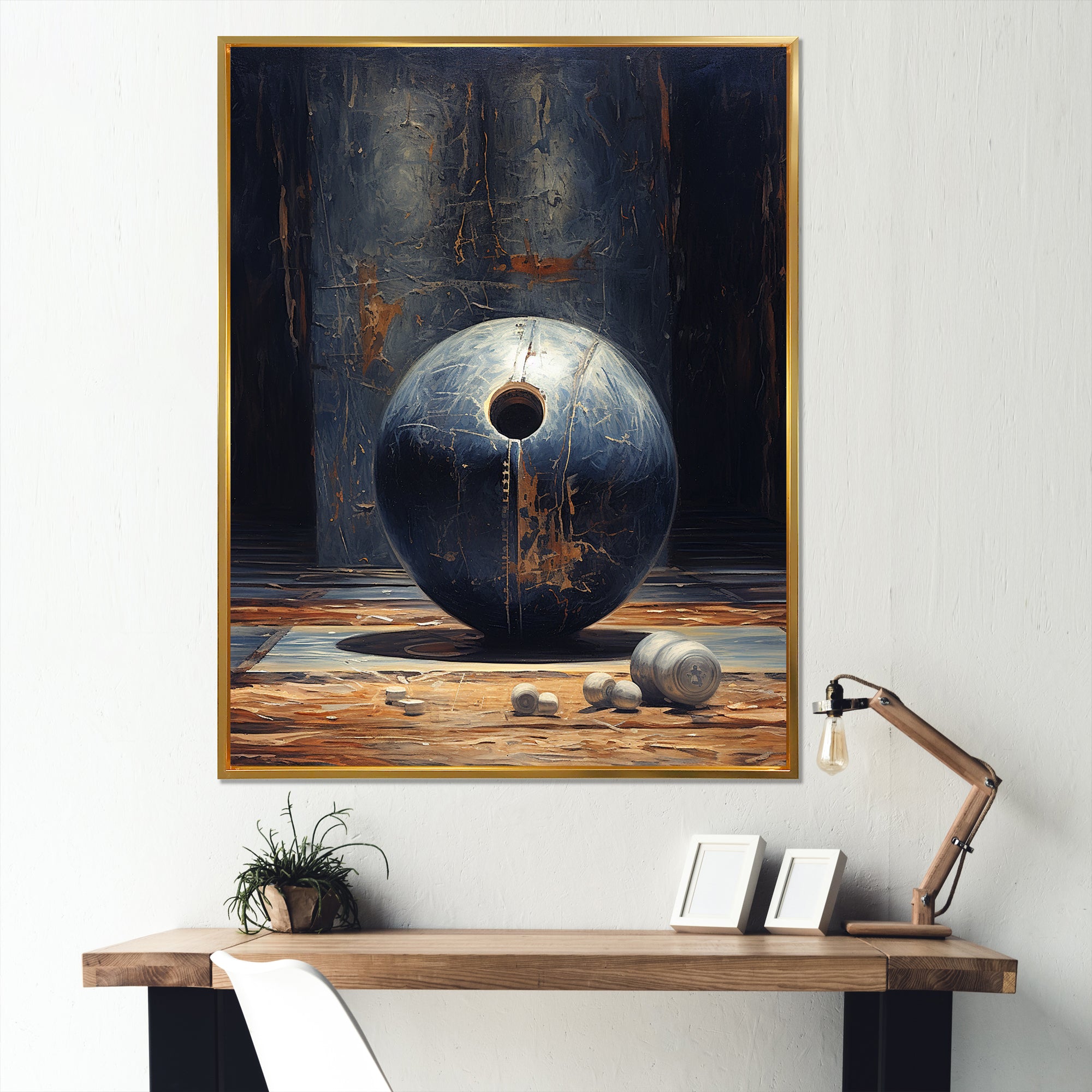 Navy Knockdown - Bowling Canvas Wall Art