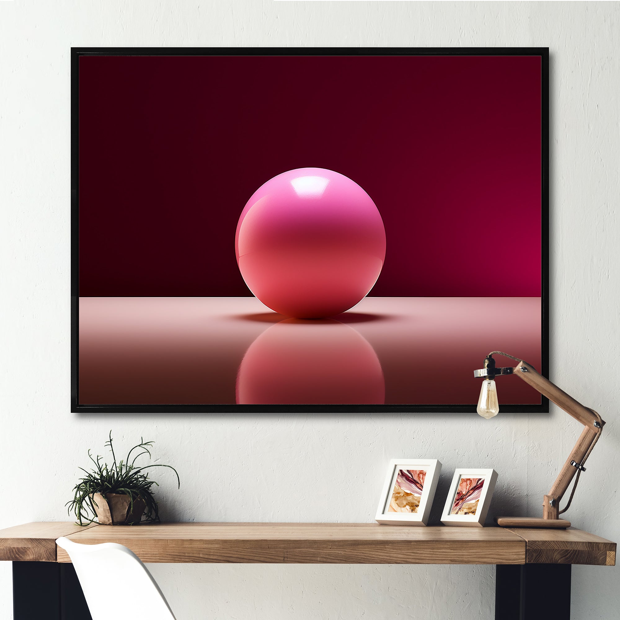 Pink Rose Roll - Bowling Canvas Wall Art